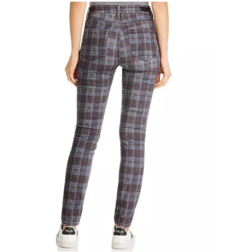 Paige Women’s 27 Denim Plaid Skinny Cotton Elastine Pockets Hoxton Ankle - Picture 6 of 9